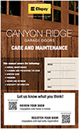 canyon ridge collection care and maintenance garage doors