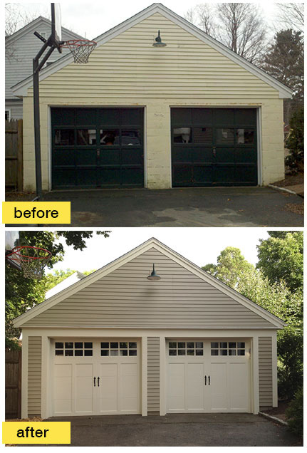 Dramatic garage door makeover