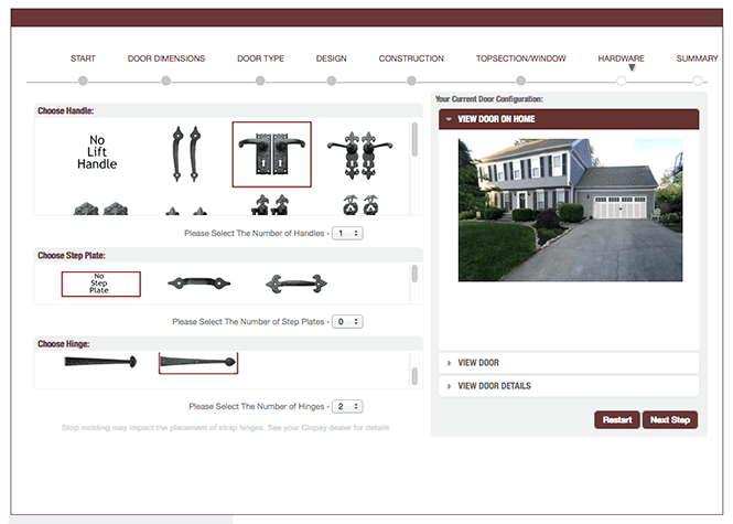 Adding hardware to Coachman Collection garage door