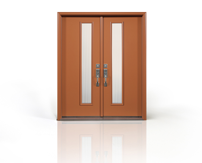 Smooth Fiberglass Entry Door - Orange