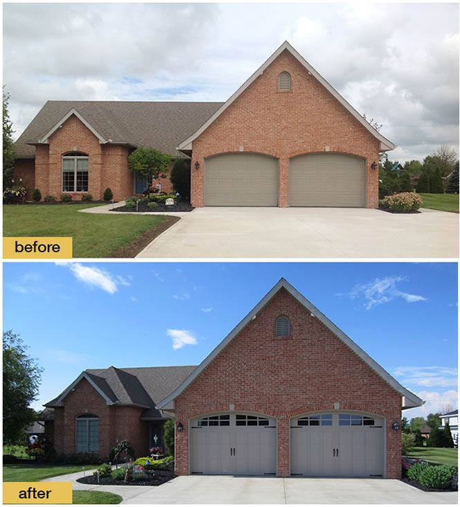 Garage Door before and after