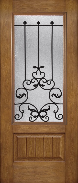 Clopay Rustic Collection - FR2171 Model Cherry-grain fiberglass door with Prescott glass