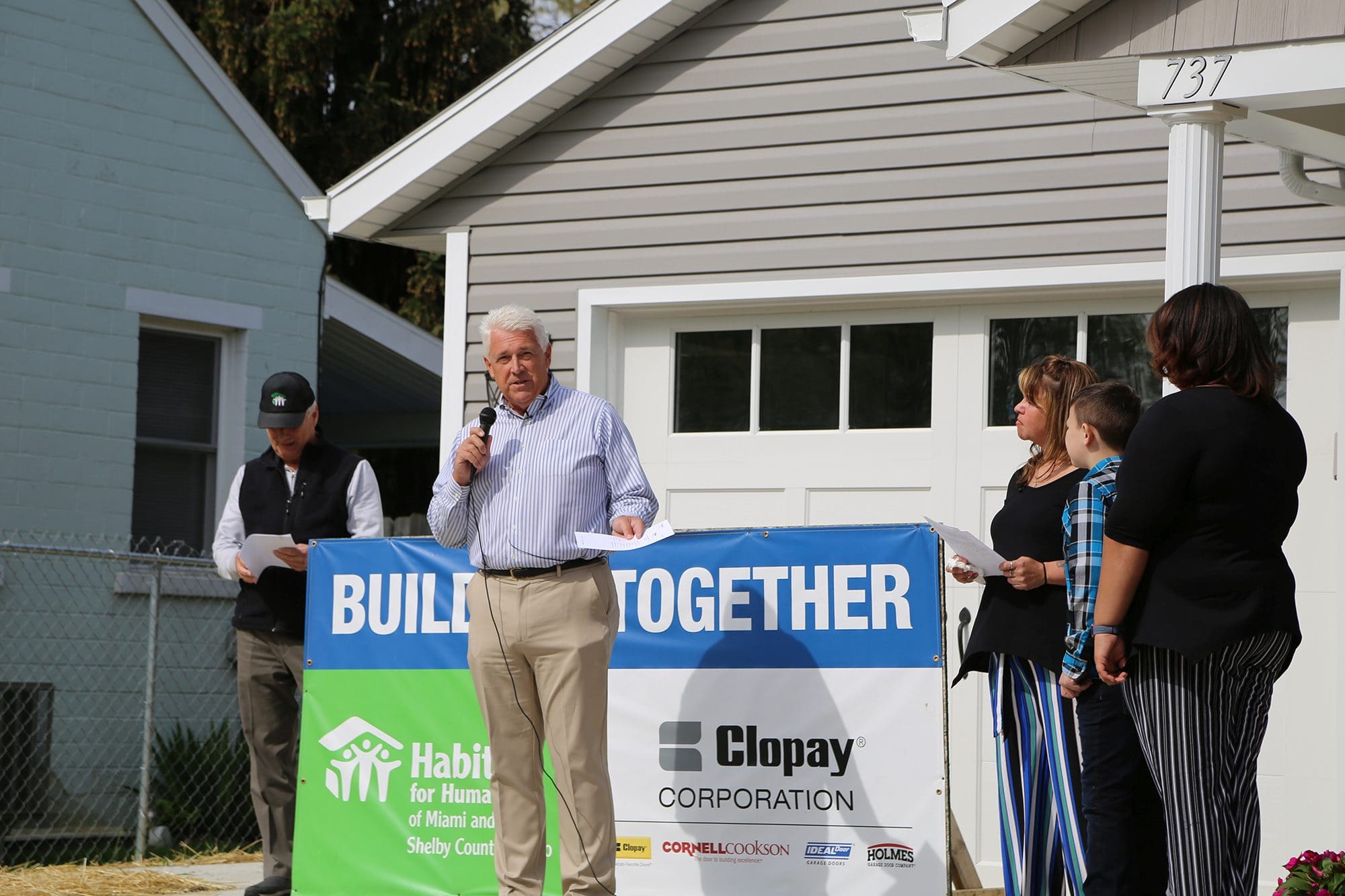 Clopay President Steve Lynch at the Dedication Ceremony