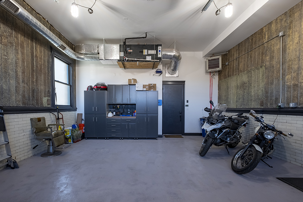 interior of garage on historic firehouse