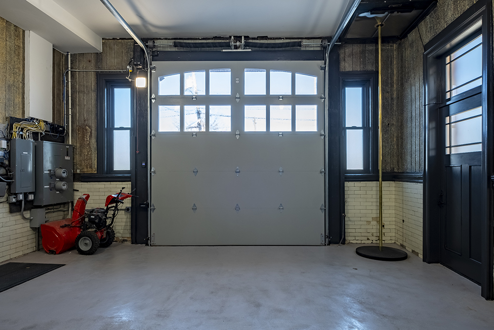 interior of garage on historic firehouse