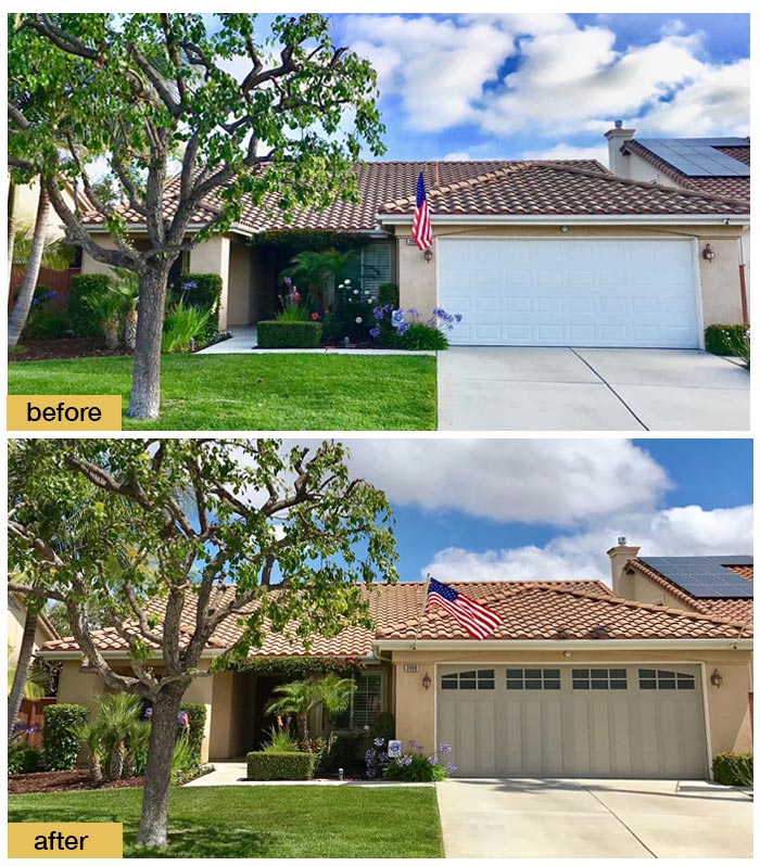 June 2018 Garage Door Makeover Before & After Photo