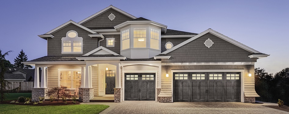 Clopay Canyon Ridge Carriage House 4 Layer Slate Garage Doors