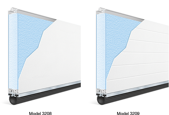 Steel insulated full-view garage doors from Clopay for models 3208/3209